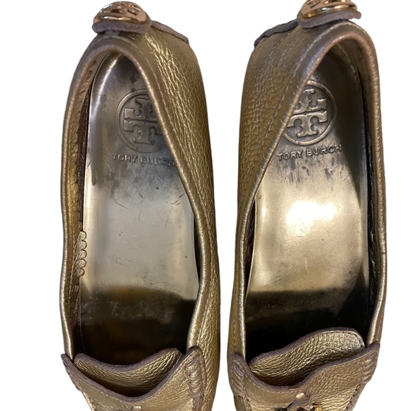 Tory‎ Burch Lawrence Gold Loafers with Tassels, Size 8M - Picture 7 of 12